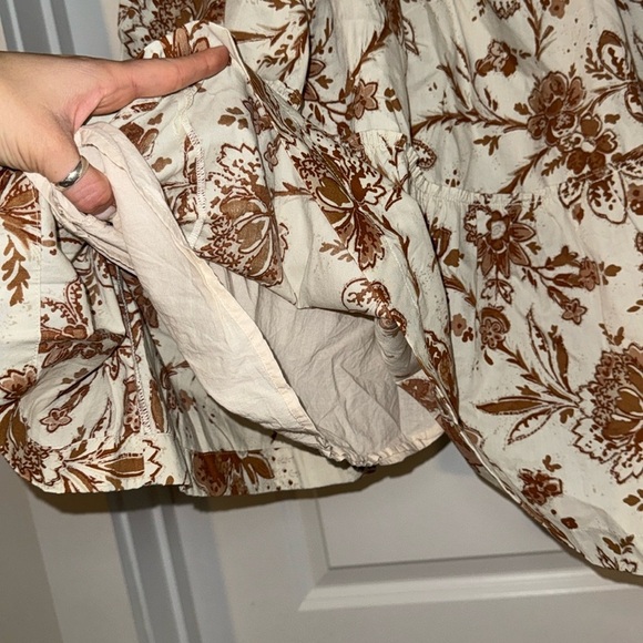 Abercrombie & Fitch Brown Floral Trapeze Mini Dress | Size Medium - Picture 5 of 7